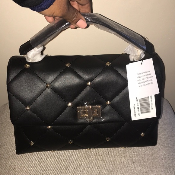 JustFab Handbags - NEW Black chic crossbody shoulder bag quilted stud